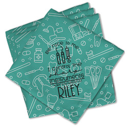 Dental Hygienist Cloth Cocktail Napkins - Set of 4 w/ Name or Text
