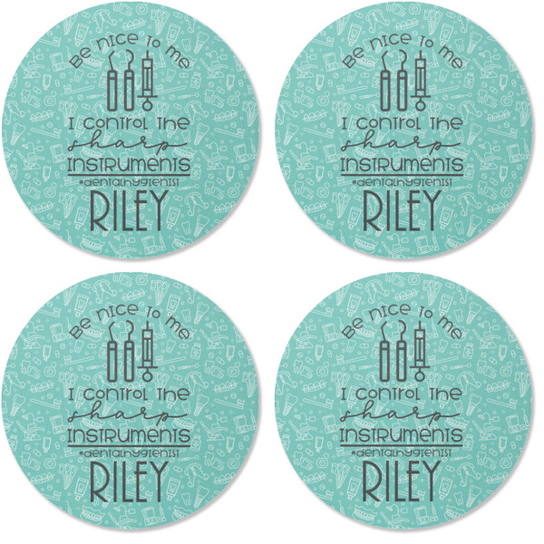Dental Hygienist Coaster Round Rubber Back - Apvl