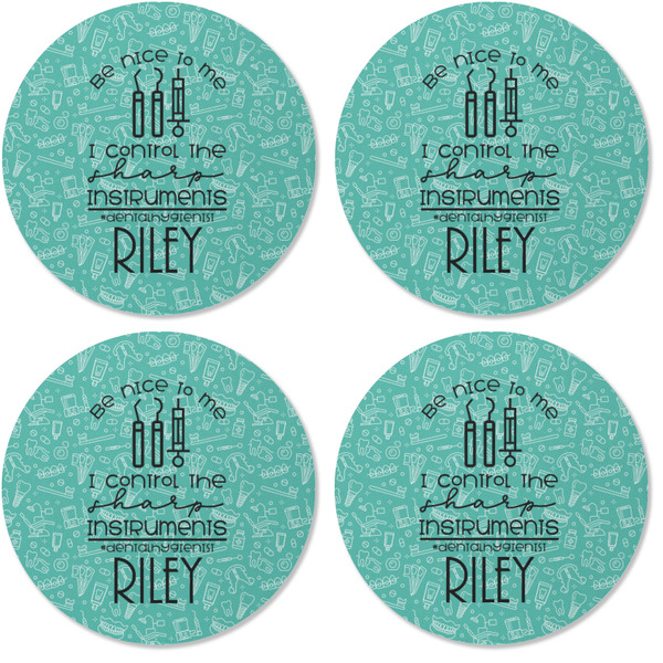 Dental Hygienist Coaster Round Rubber Back - Apvl