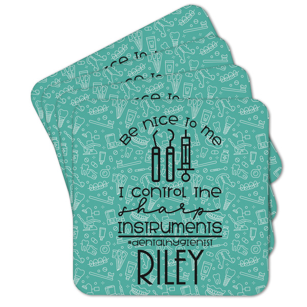 Custom Dental Hygienist Cork Coaster - Set of 4 w/ Name or Text