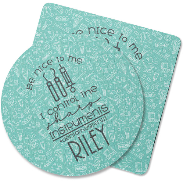 Custom Dental Hygienist Rubber Backed Coaster (Personalized)