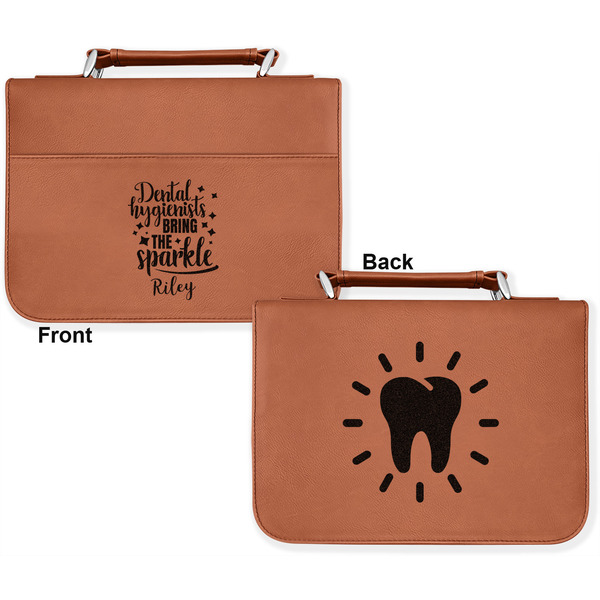 Dental Hygienist Cognac Leatherette Bible Covers - Large Double Sided Apvl