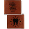 Dental Hygienist Cognac Leatherette Bifold Wallets - Front and Back