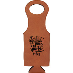 Dental Hygienist Leatherette Wine Tote (Personalized)