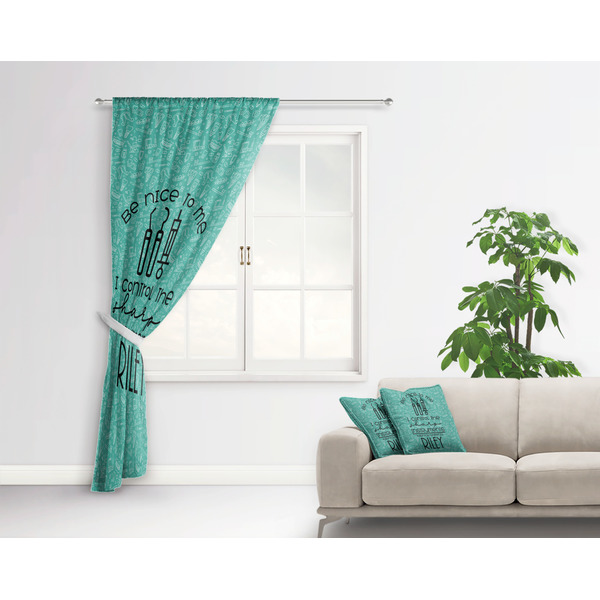 Dental Hygienist Curtain With Window and Rod - in Room Matching Pillow