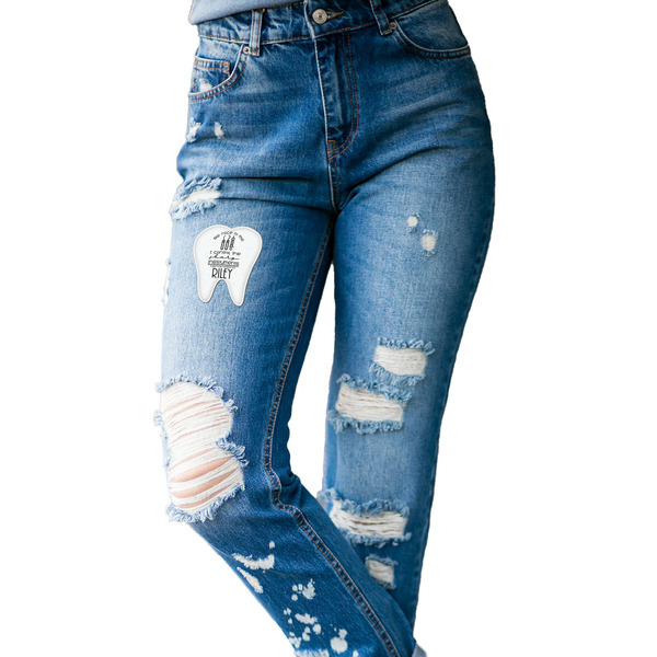 Dental Hygienist Custom Shape Iron On Patches - L - single APPROVAL