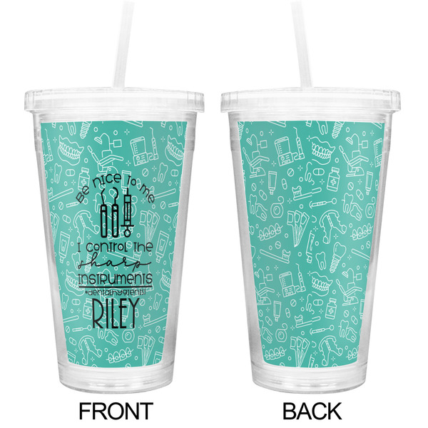 Dental Hygienist Double Wall Tumbler with Straw - Approval