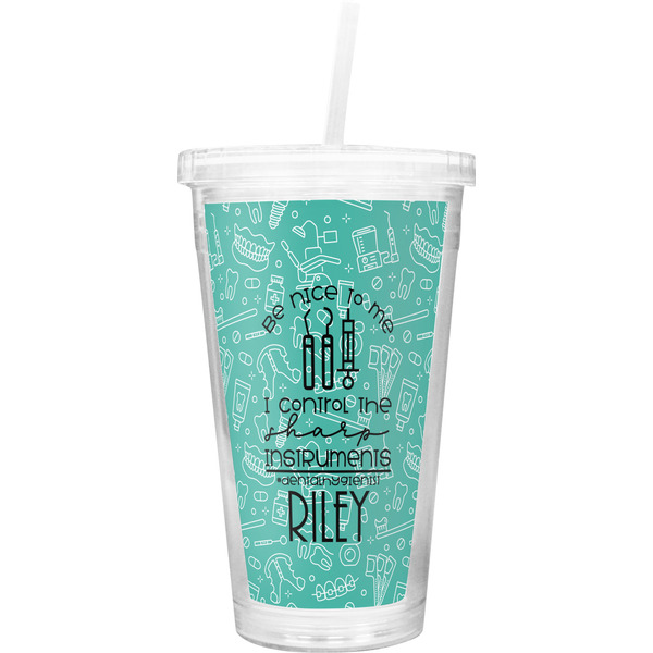 Custom Dental Hygienist Double Wall Tumbler with Straw (Personalized)