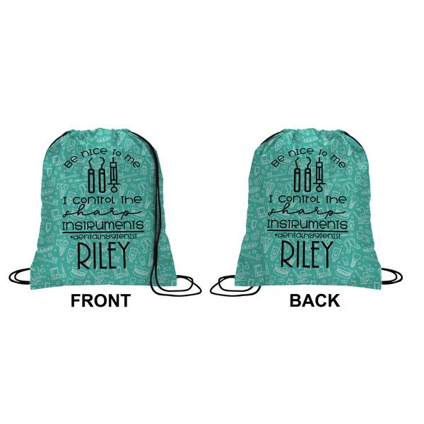 Dental Hygienist Drawstring Backpack Front & Back Small