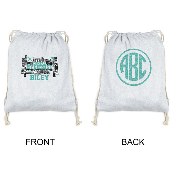 Dental Hygienist Drawstring Backpacks - Sweatshirt Fleece - Double Sided - APPROVAL