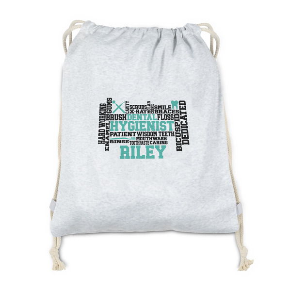 Custom Dental Hygienist Drawstring Backpack - Sweatshirt Fleece - Double Sided (Personalized)