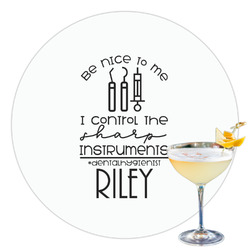 Dental Hygienist Printed Drink Topper - 3.5" (Personalized)