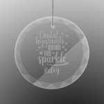 Dental Hygienist Engraved Glass Ornament - Round (Personalized)