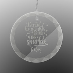 Dental Hygienist Engraved Glass Ornament - Round (Personalized)