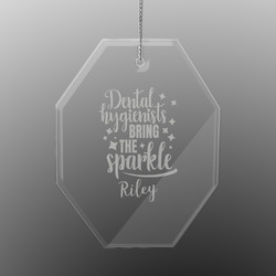 Dental Hygienist Engraved Glass Ornament - Octagon (Personalized)