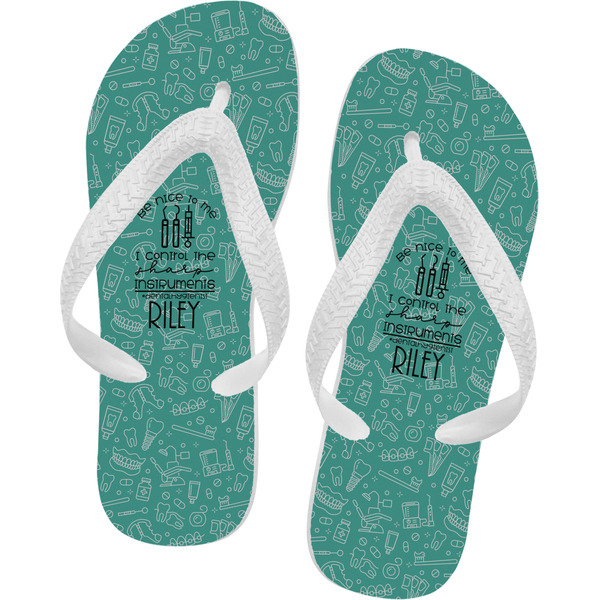 Custom Dental Hygienist Flip Flops - Small (Personalized)