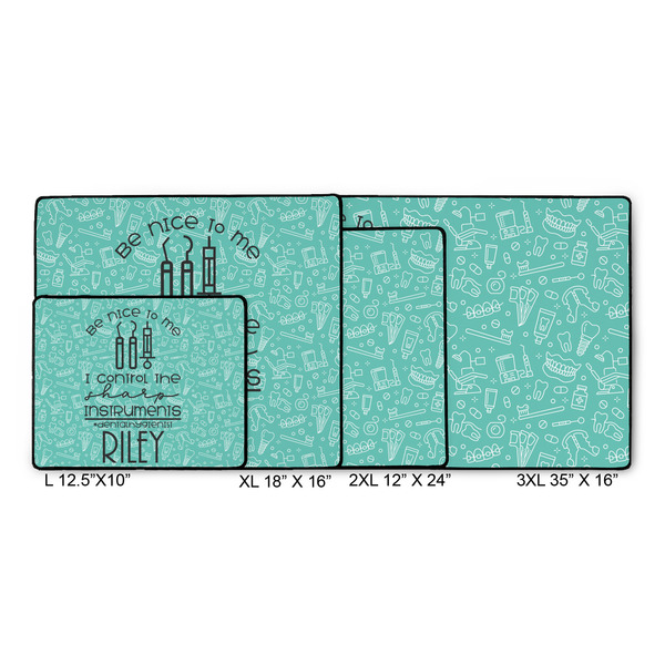 Dental Hygienist Gaming Mats - SIZE CHART