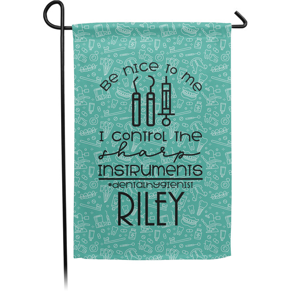 Custom Dental Hygienist Small Garden Flag - Double Sided w/ Name or Text