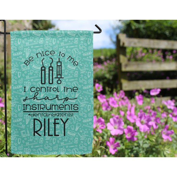 Dental Hygienist Garden Flag - Outside In Flowers