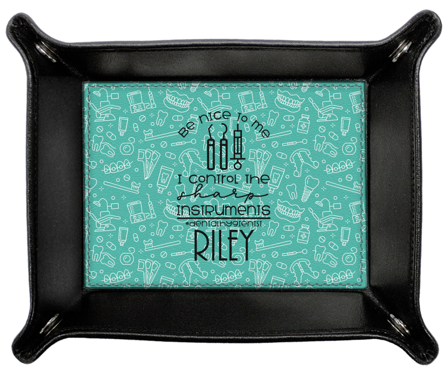 Dental Hygienist Genuine Leather Valet Tray (Personalized) YouCustomizeIt