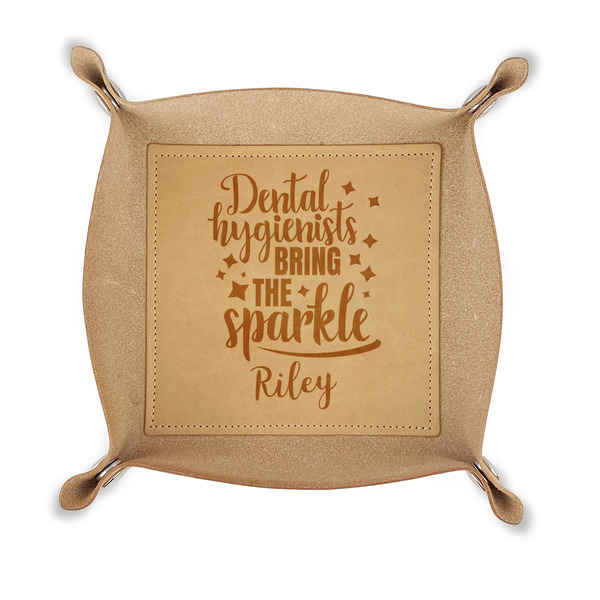 Custom Dental Hygienist Genuine Leather Dice Tray (Personalized)