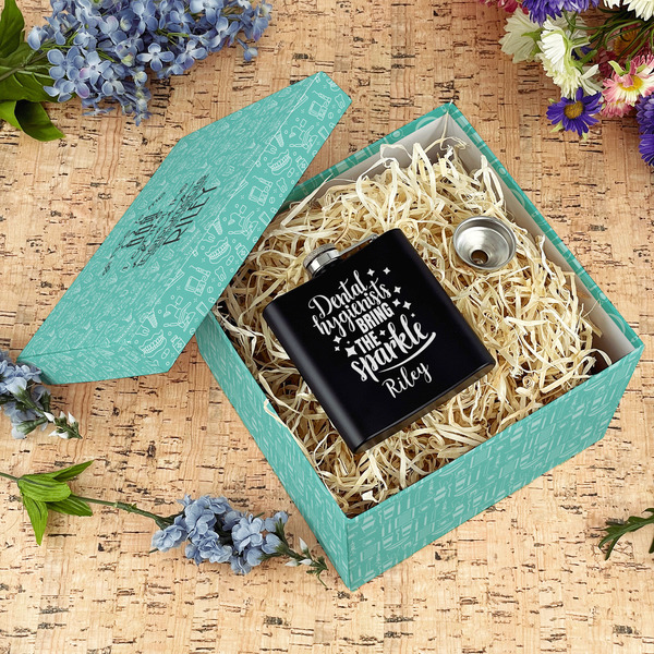 Dental Hygienist Gift Boxes with Lid - Canvas Wrapped - Large - In Context