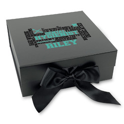 Dental Hygienist Gift Box with Magnetic Lid - Black (Personalized)