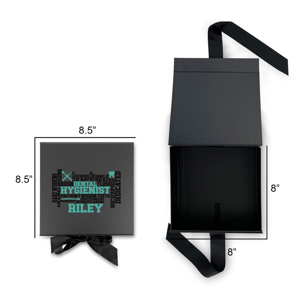 Dental Hygienist Gift Boxes with Magnetic Lid - Black - Open & Closed