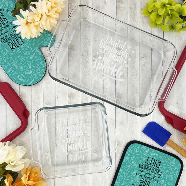 Dental Hygienist Glass Baking Dish Set - LIFESTYLE