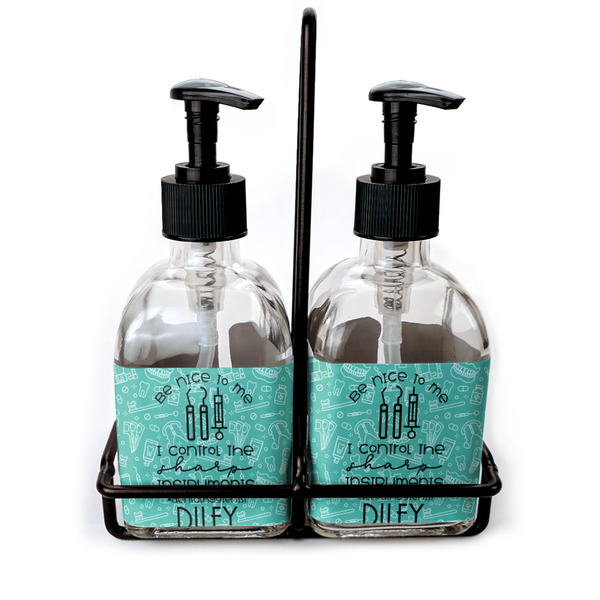 Custom Dental Hygienist Glass Soap & Lotion Bottle Set (Personalized)