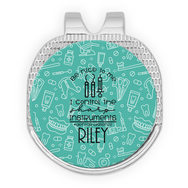 Custom Dental Hygienist Golf Ball Marker - Hat Clip - Silver