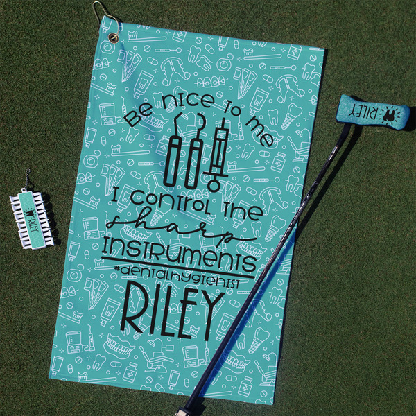 Custom Dental Hygienist Golf Towel Gift Set (Personalized)