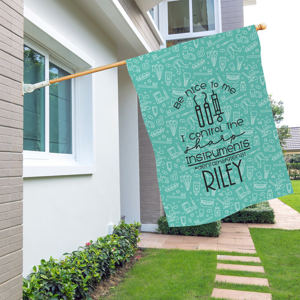 Dental Hygienist House Flags - Double Sided - LIFESTYLE