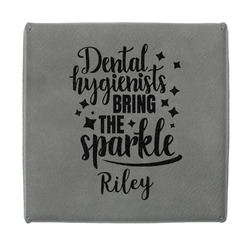 Dental Hygienist Jewelry Gift Box - Engraved Leather Lid (Personalized)