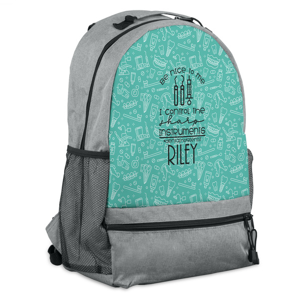 Custom Dental Hygienist Backpack - Grey (Personalized)