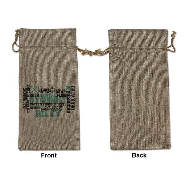 Dental Hygienist Large Burlap Gift Bags - Front Approval