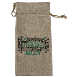 Dental Hygienist Large Burlap Gift Bag - Front (Personalized)