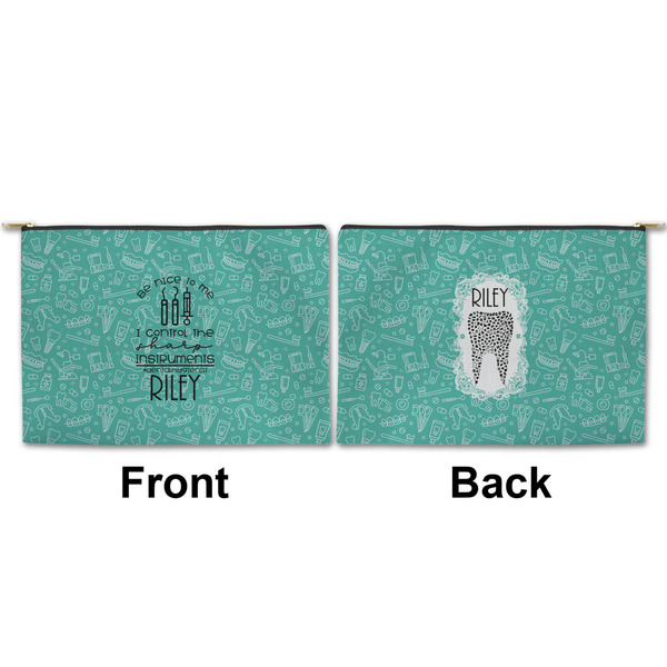 Dental Hygienist Large Zipper Pouch Approval (Front and Back)