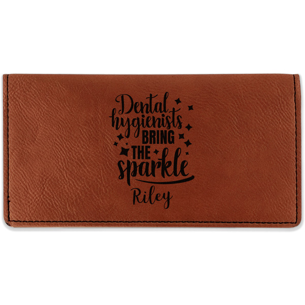 Custom Dental Hygienist Leatherette Checkbook Holder (Personalized)