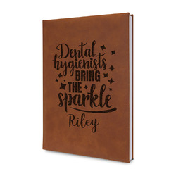 Dental Hygienist Leather Sketchbook - Small - Single Sided (Personalized)