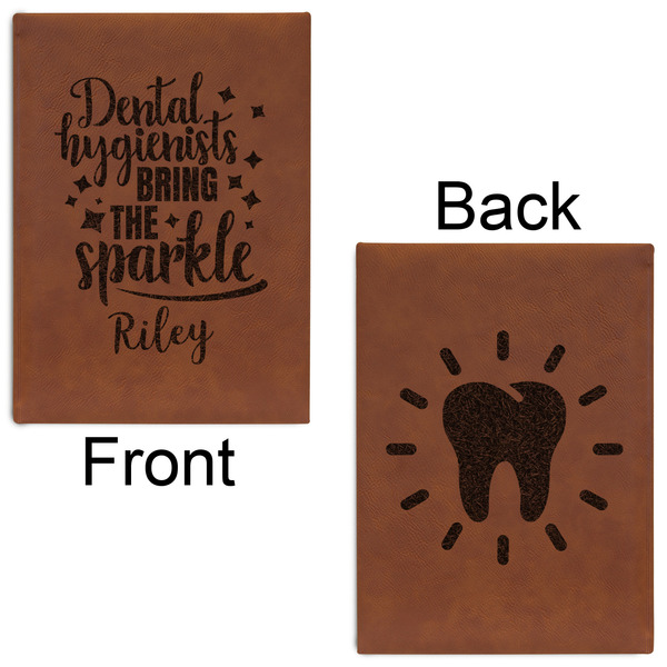 Dental Hygienist Leatherette Journals - Large - Double Sided - Front & Back View