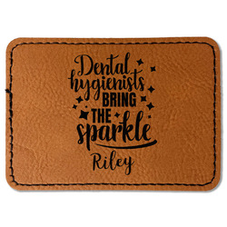 Dental Hygienist Faux Leather Iron On Patch - Rectangle (Personalized)