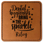 Dental Hygienist Faux Leather Iron On Patch - Square (Personalized)