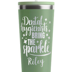 Dental Hygienist RTIC Everyday Tumbler with Straw - 28oz - Light Green - Single-Sided (Personalized)