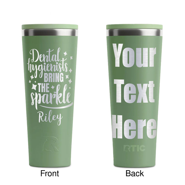 Dental Hygienist Light Green RTIC Everyday Tumbler - 28 oz. - Front and Back