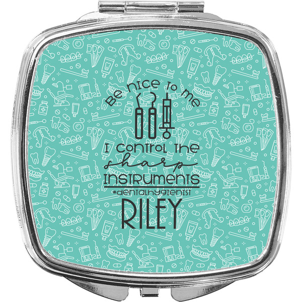 Custom Dental Hygienist Compact Makeup Mirror (Personalized)