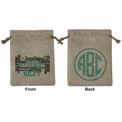 Dental Hygienist Medium Burlap Gift Bag - Front & Back (Personalized)