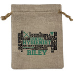 Dental Hygienist Medium Burlap Gift Bag - Front (Personalized)