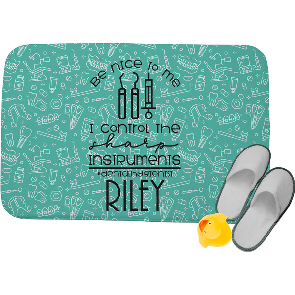 Custom Dental Hygienist Memory Foam Bath Mat (Personalized)