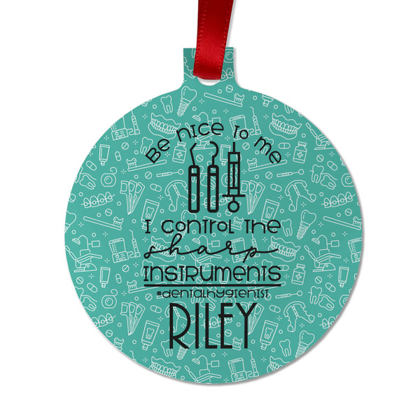 Custom Dental Hygienist Metal Ball Ornament - Double Sided w/ Name or Text